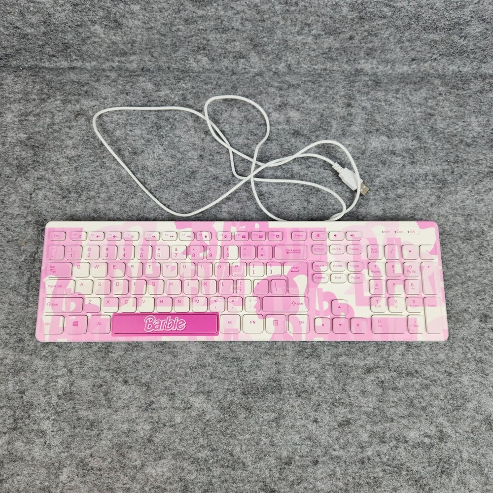 Barbie KY0003 Keyboard Pink Wired USB Computer Ergonomic Number Pad Tested